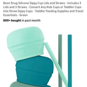 Silicone Sippy Cup Lids and Straws - Aqua and Teal